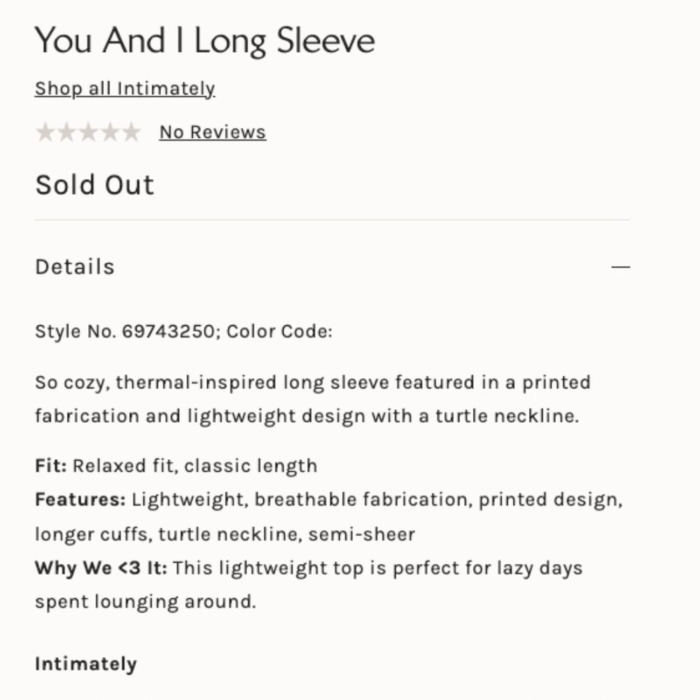 Intimately You and I Long Sleeve - Size Small in Rosie Pink - Picture 7 of 8